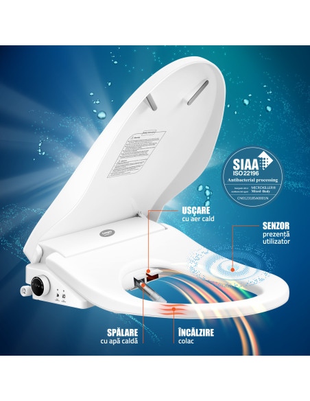 Capac wc smart Limpio WSB-1050RC electric cu functie bideu si telecomanda