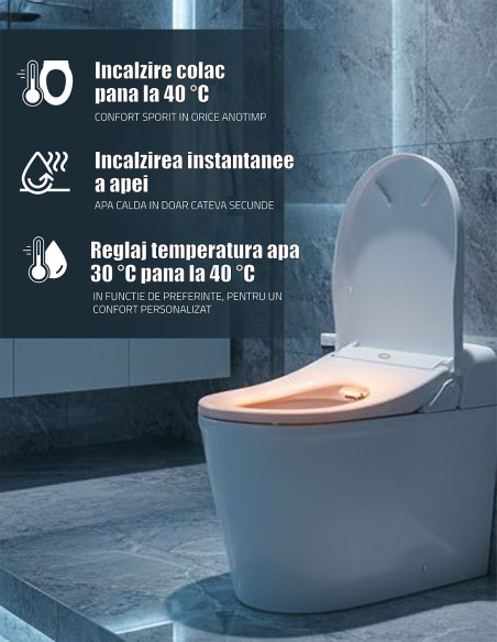Capac wc smart Limpio WSB-1050RC electric cu functie bideu si telecomanda